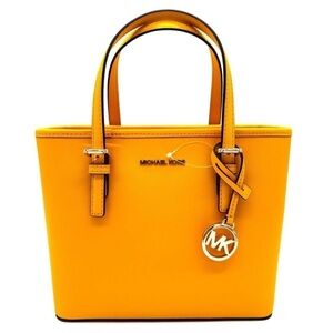 Michael Kors Jet Set Travel Extra-Small Top Zip Tote Bag Jasmine Yellow